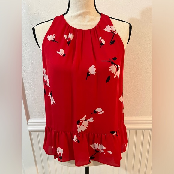 NWOT Joie Sleeveless Red Silk Blouse Sz M - Picture 3 of 9